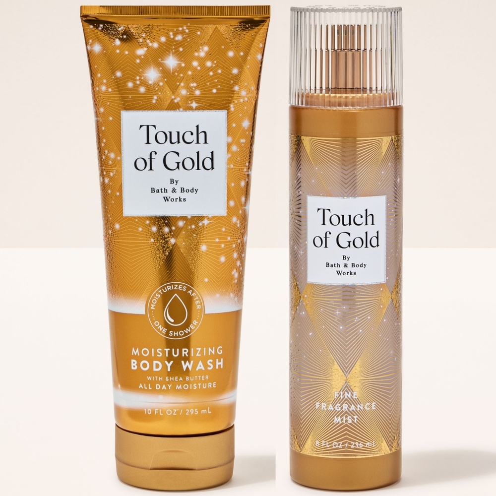 Bath Body Works Touch of Gold Moisturizing Body Wash & Fragrance Mist Set NEW